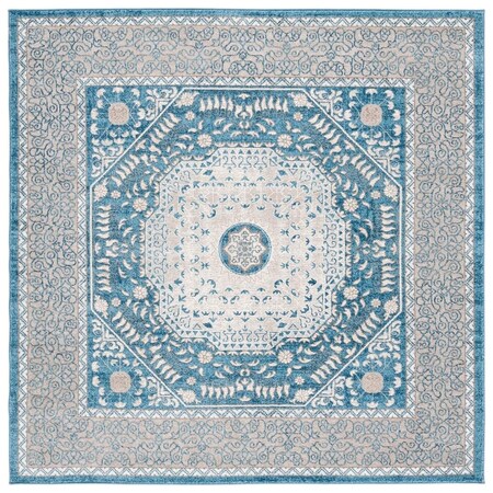 Safavieh 6 ft. 7 in. x 6 ft. 7 in. Sofia Power Loomed Square Area Rug Blue & Beige SOF365M-7SQ